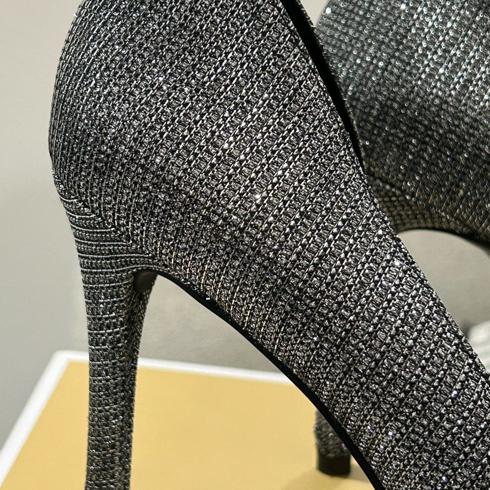 MICHAEL Michael Kors Lucille Flex D’orsay Textile Silver Stilettos - Picture 6 of 16